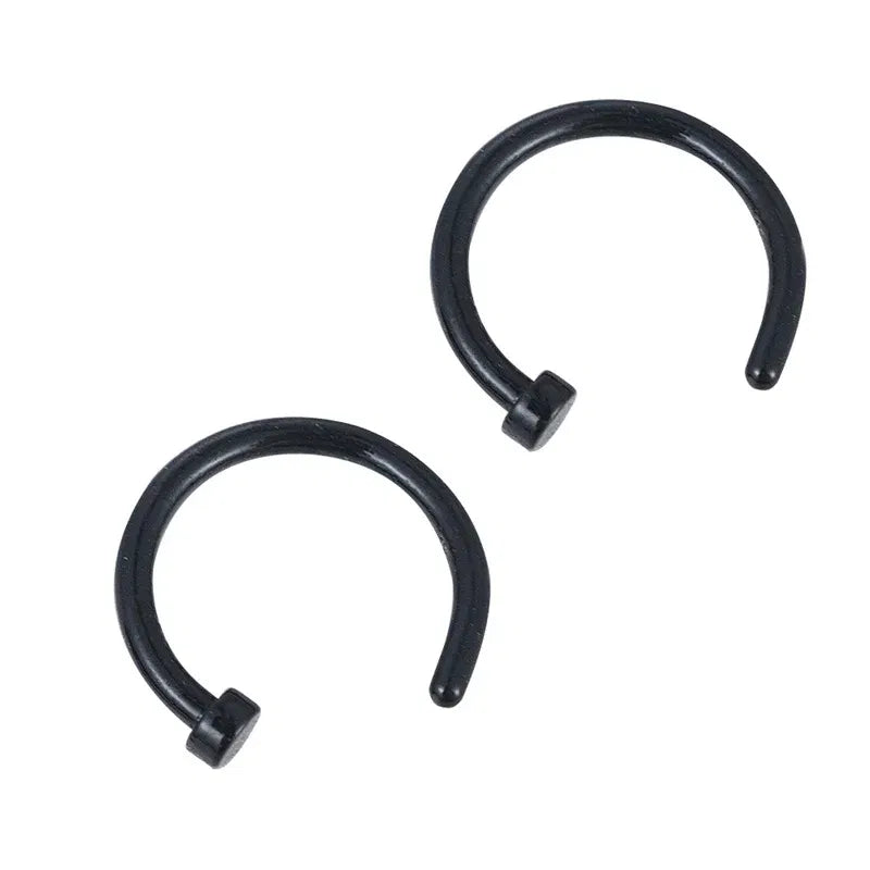 Metal color: ROSE GOLD COLOR - 6/8/10mm Surgical Steel Fake Non Nose Stud Ring False Lip Curler Septum Piercing Hoop Jewelry for Women Men Body Accessories