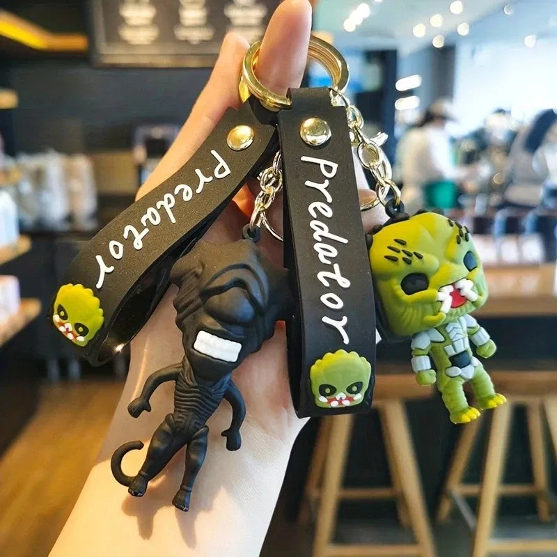 Color: black, Ships From: CHINA - Cartoon Wednesday Addams Silicone Keychain Pendant Car Backpack Bag Keyring 3D Doll Unisex Women Men Gifts Key Chain