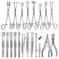 Metal color: silver - Surgical Steel Pliers Body Piercing Tool Forceps Needle Pipe Clamp Tweezers Open Close CBR Ring Plier Ear Belly Nose Pierc Tools