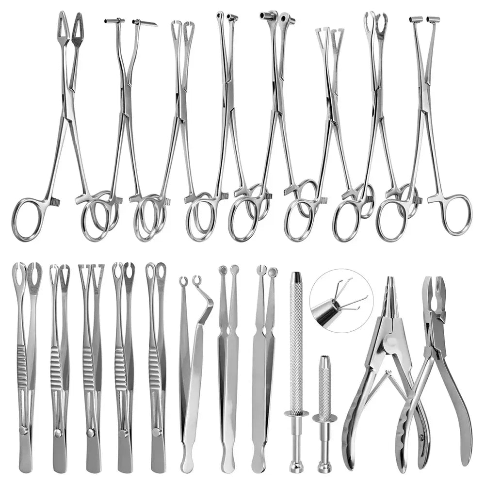 Metal color: PURPLE - Surgical Steel Pliers Body Piercing Tool Forceps Needle Pipe Clamp Tweezers Open Close CBR Ring Plier Ear Belly Nose Pierc Tools