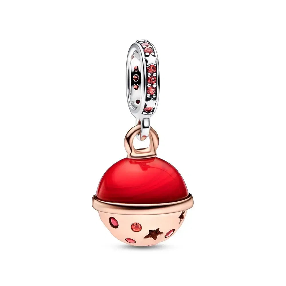 Gem Color: Ochre - Pure Silver 925 Christmas Charm Fit DIY Pandora Bracelet Christmas Gift