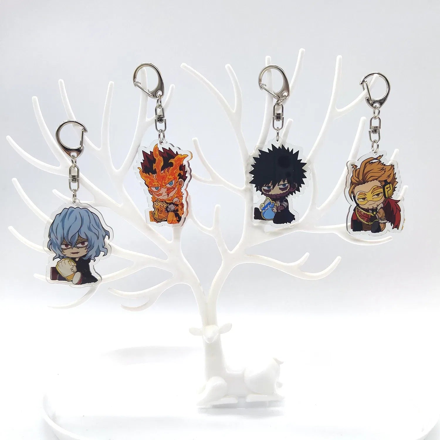 اللون: أخضر - 8 قطع/طقم ميداليات مفاتيح أنمي أبطال أكريليك إيزوكو باكوغو كاتسوكي شفافة إكسسوارات قلادة هدايا كرتونية لطيفة بالجملة