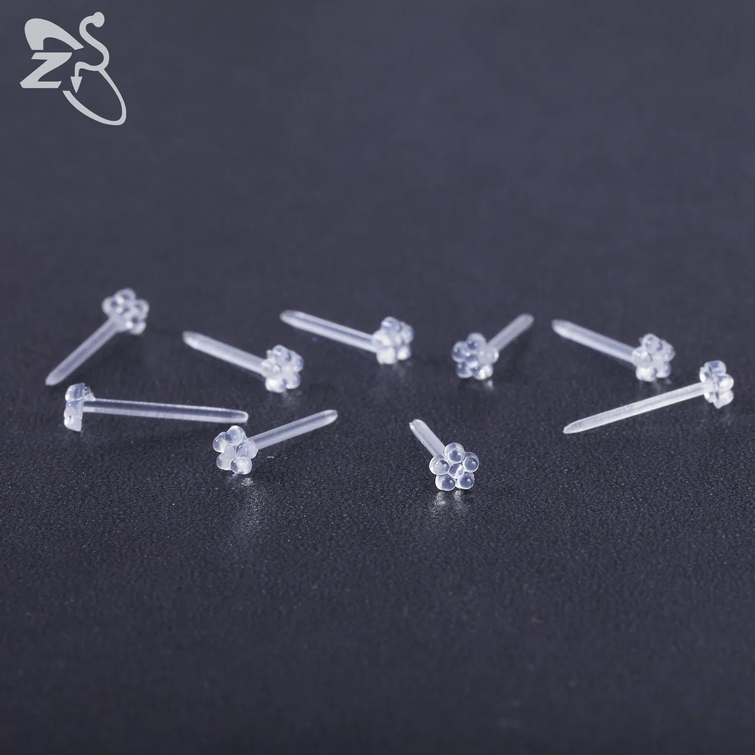 Metal Color: Antique Gold Plated - ZS 10-50pcs/lot Colorful Acrylic Stud Earring Invisible Transparent  Anti-allergy Ear Pin 20G Star Ball Curing Ear Hole Retainer