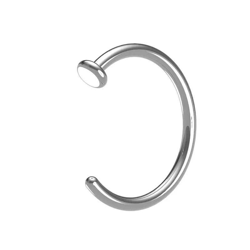 Metal color: ROSE GOLD COLOR - 6/8/10mm Surgical Steel Fake Non Nose Stud Ring False Lip Curler Septum Piercing Hoop Jewelry for Women Men Body Accessories