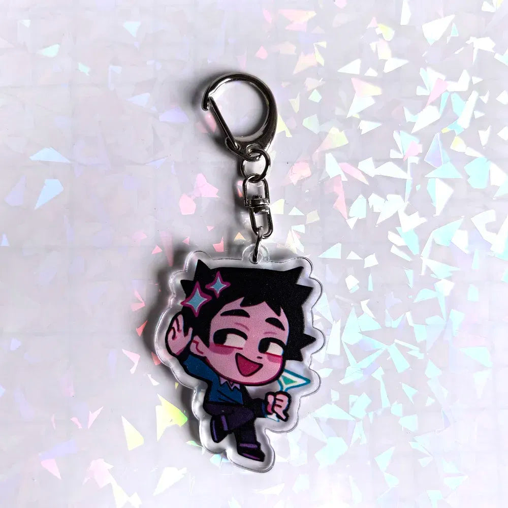 Color: black, Size: 6 cm - Crooked boy Scott Pilgrim Takes Off acrylic keychain birthday gift for boys and girls
