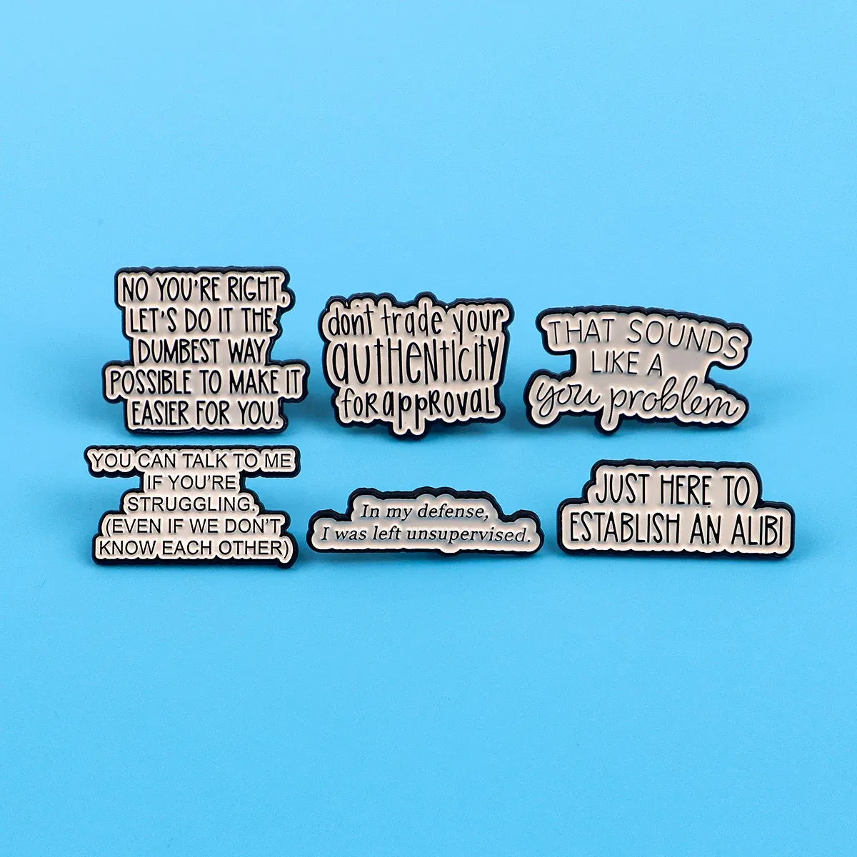 Metal color: Imitation Rhodium Plated, Main Stone Color: MULTI - Quotes Enamel Pins Cartoon Women's Brooches Men Lapel Pins Letters Badge on Backpack Costume Accessories Phrase Jewelry Gifts
