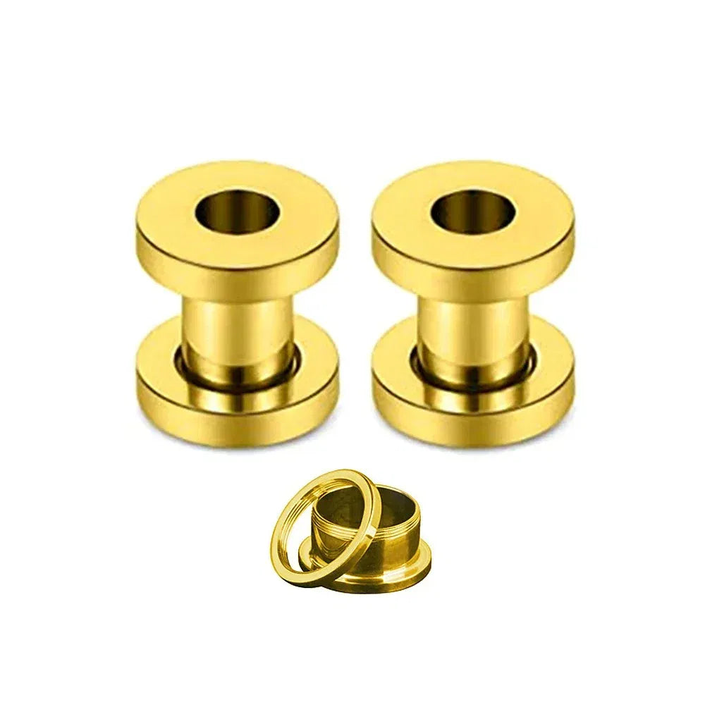 Metal color: Imitation Rhodium Plated, Main Stone Color: green - 2PCS Multi Color Steel Screw Fit Tunnel Ear Plug Stretcher Gauge 3-25mm Ear Lobe Tunnel Expander