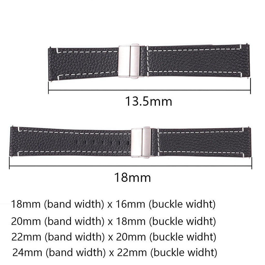 Band Color: BROWN, Band Width: 10mm - Soft Genuine Leather Smart Watch Band 18 20 22 24mm Women Men Cowhide Strap Brown Black Quick Release Watchband Bracelet