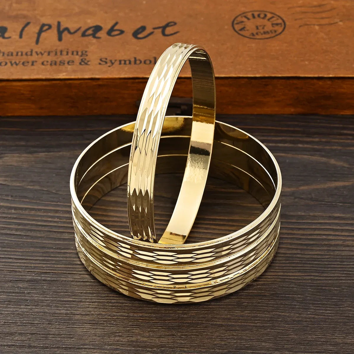 Metal Color: SILVER PLATED - Adult Size 4PCS 65MM 9K Gold Color Hig Quality Top Sale Cute Bracelet Jewelry  Flower Bangle Girl Birthday Party Gift