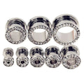 Metal color: Light Yellow Gold Color, Main Stone Color: Yellow - 2pc Steel Multicolour Crystal Ear Plug Flesh Tunnel 8g ( 3mm ) - 1" ( 25mm ) Gauge Expander Stretcher Screw Fit