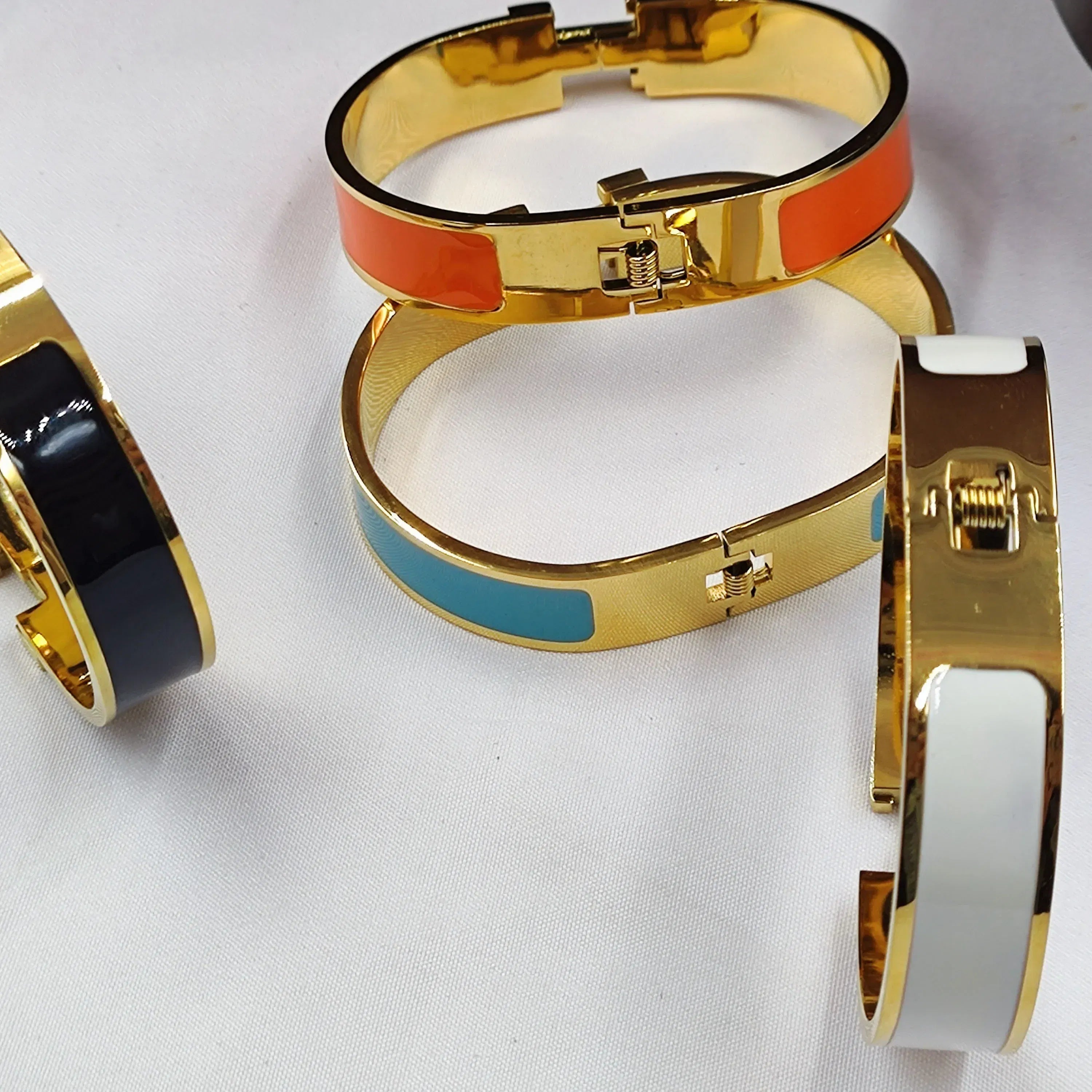 Diameter: 50-52mm, Main Stone Color: Gold, Metal Color: Imitation Rhodium Plated - Bracelet for Women European and American Minimalist Styl Titanium Steel Bracelet Unisex Fashion Accessory Luxury