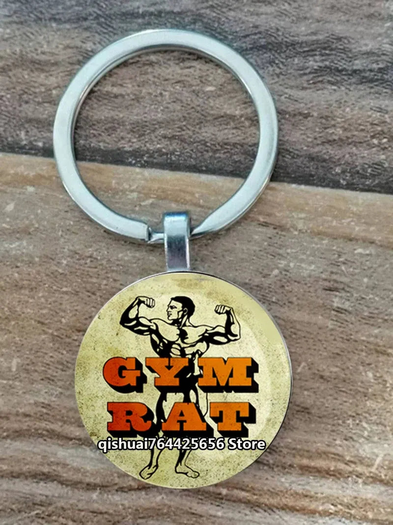 Color: Rose Red - Gym Keyring Keychain Suitable For Bodybuilding Athletes Heavy Men Boys Bodybuilding Sports Unisex Men Tactical Rock Keyring Keyc