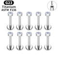 Metal color: Imitation Rhodium Plated, Ships From: CHINA, Main Stone Color: Brown - 10PCS ASTM F136 G23 Titanium Piercing Labret Lip Ring Stud Earring CZ Ear Tragus Cartilage Helix Daith Pierc Jewelry 16/18/20g