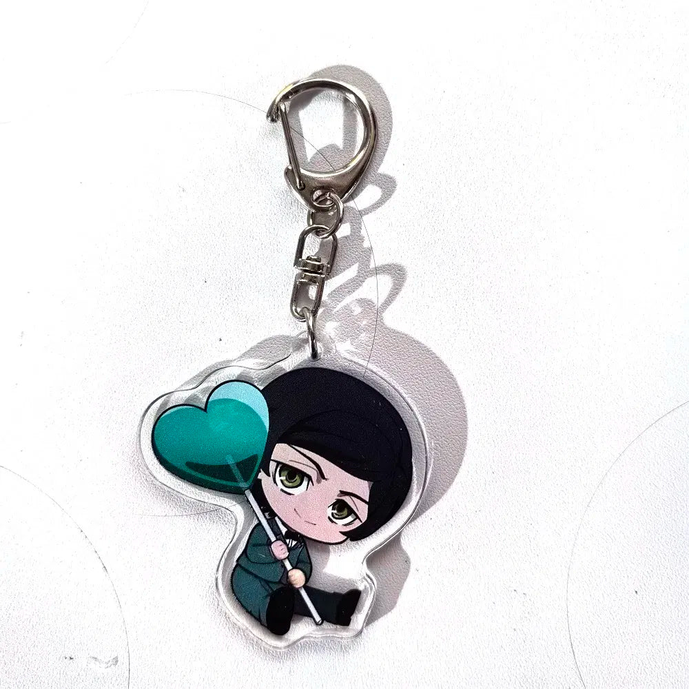 Color: Blue, Size: 6 cm - Anime Bungou Stray Dogs Arcylic Keychain Atsushi Nakajima Dazai Flower Key Chain Women Men Accessories Bag Pendant Chaveio Gifts
