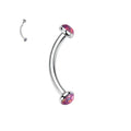 Metal color: Blue, Main Stone Color: green - 3/4/5mm Opal Steel Eyebrow Ring Internally Threaded 6mm -14mm Bar Curved Barbell Monroe Lip Stud Ear Tragus Piercing