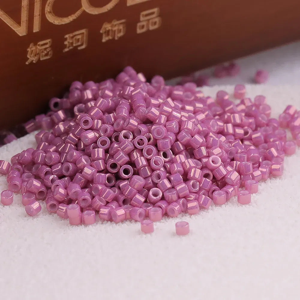 Color: Orange, Item Diameter: Other - Japan Miyuki Delica Seed Bead DB11/0 Glazed Luster Colors Seed Bead Accessories for Needlework DIY Jewelry Making Bracelet