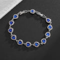 Metal Color: SILVER PLATED - Fashion Exquisite Color Crystal Inlaid Ladies Charm Bracelet Engagement Wedding Jewelry