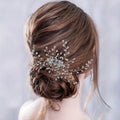 Metal color: Rhodium Plated - Luxury Rhinestone Hair Comb Clip Pin Headband Tiara For Women Party Prom Bridal Wedding Hair Accessories Jewelry Comb Clip Tiara