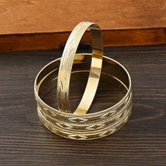 Metal Color: SILVER PLATED - Adult Size 4PCS 65MM 9K Gold Color Hig Quality Top Sale Cute Bracelet Jewelry  Flower Bangle Girl Birthday Party Gift