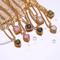 Metal Color: Steel color - 2022 New Stainless Steel PVD Plating Heart Shape AAA Cubic Zircon Stone Pendant Necklace Ladies Party Christmas Jewelry Gift