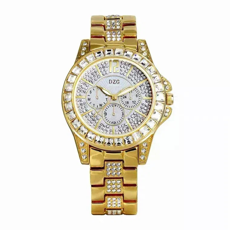 Color: Silver - Fashion Women Watch with Diamond Watch Ladies Top Luxury Brand Ladies Casual Women's Bracelet Crystal Watches Relogio Feminino
