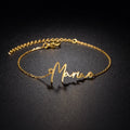 Metal Color: Blue Zinc Plated, Length: 18cm, Main Stone Color: Silver - Atoztide Personalized Custom Name Bracelet for Women Men Stainless Steel 10mm Cuban Chain Nameplate Handmade Bangle Jewelry Gift