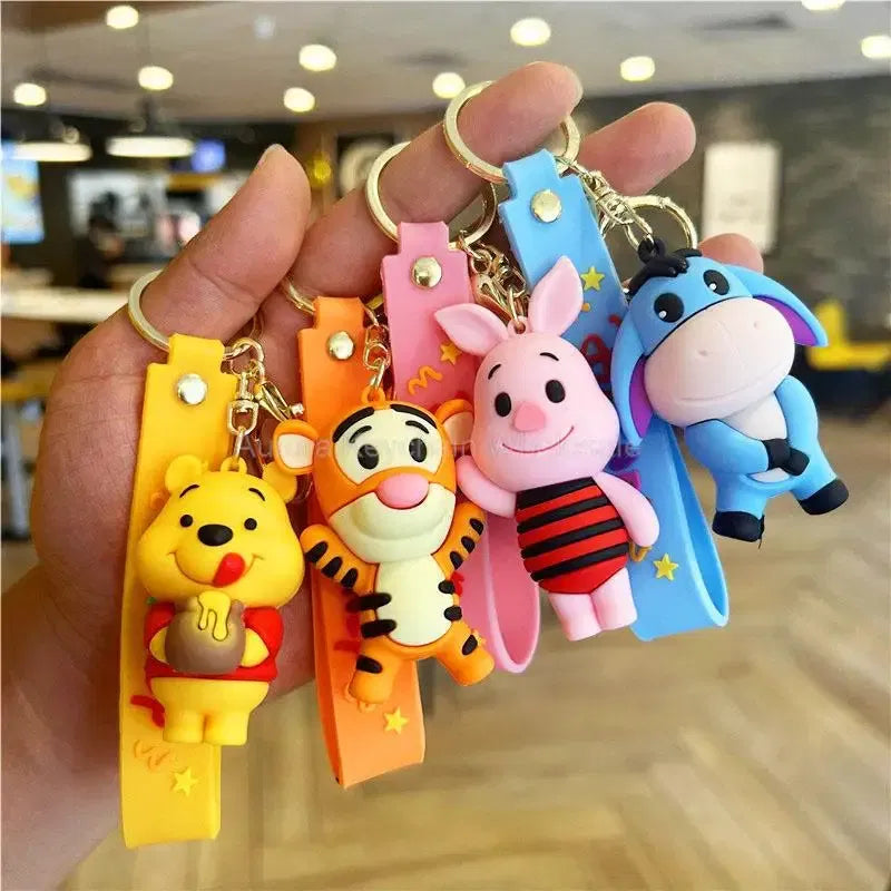 Color: Light Blue - Wholesale Anime Disney Keychain Mickey Mouse Minnie Lilo & Stitch Cartoon Keyring Kawaii Key Chain Car Pendant Kids Toys Gifts