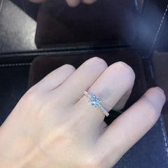 Main Stone Color: WHITE, Ring Size: 10 - Huitan Classic 4 Claws Design Round Zirconia Women Wedding Engagement Rings 3 Colors Available Low-key Bridal Jewelry Hot Sale