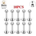 Metal color: Light Yellow Color, Ships From: CHINA, Main Stone Color: Yellow - 10PCS G23 Titanium Labret Piercing Lip Ring 16G F136 Internal Thread Nose Stud Earring Tragus Helix Cartilage Piercing Jewelry
