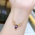 Metal Color: Dark Gold, Ships From: CHINA - Necklace Unique Design Exquisite Sparkling Pendant Necklace Flash Double Layer Butterfly Pendant Joker Necklace