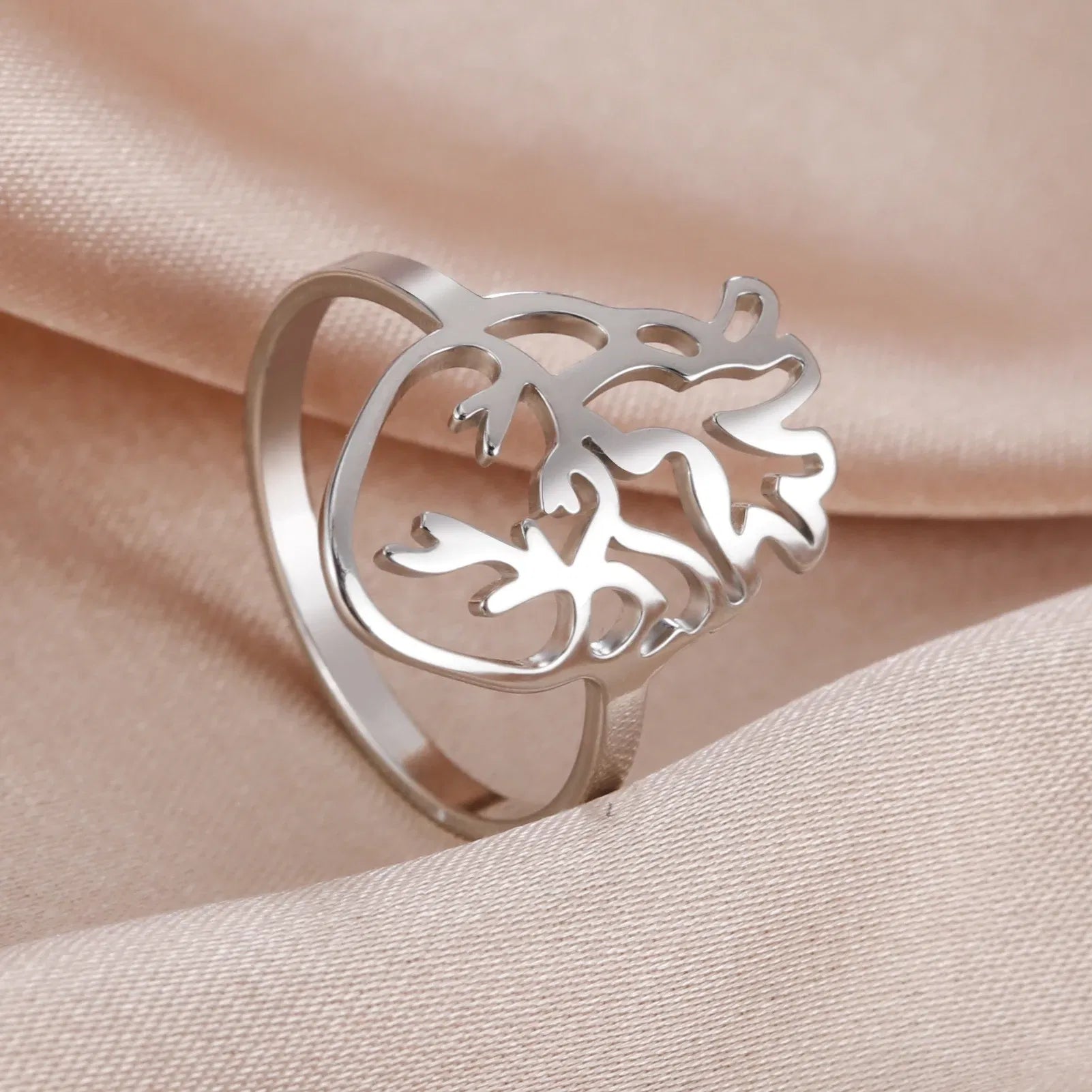 Main Stone Color: Silver, Ring Size: 7 - Skyrim Hollow Anatomical Heart Ring Women Stainless Steel Gold Color Finger Rings Fashion Medical Biology Jewelry Gift for Lover