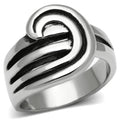 TK635 - High polished (no plating) Stainless Steel Ring with No Stone