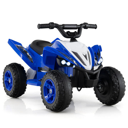 دراجة أطفال كهربائية 12 فولت ATV بأربع عجلات مع أضواء LED وسرعة قصوى 7 ميل/ساعة - كحلي - اللون: كحلي