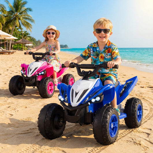 دراجة أطفال كهربائية 12 فولت ATV بأربع عجلات مع أضواء LED وسرعة قصوى 7 ميل/ساعة - كحلي - اللون: كحلي