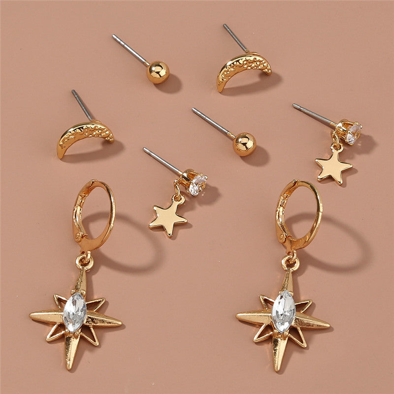 Simple And Cool Style Small Earring Set Combination