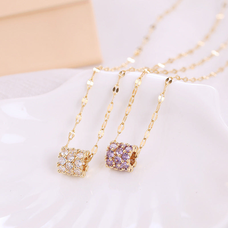 Rose Gold Titanium Steel Necklace Simple Temperament Clavicle Chain