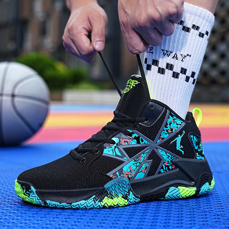 Basketball shoes men's mesh breathable sports shoes non-slip wear-resistant men's shoes student youth running shoes