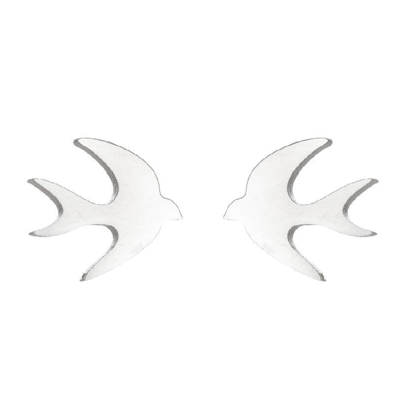 Color: Steel color H - New Style Earrings Stainless Steel Plating Simple Cat Dolphin