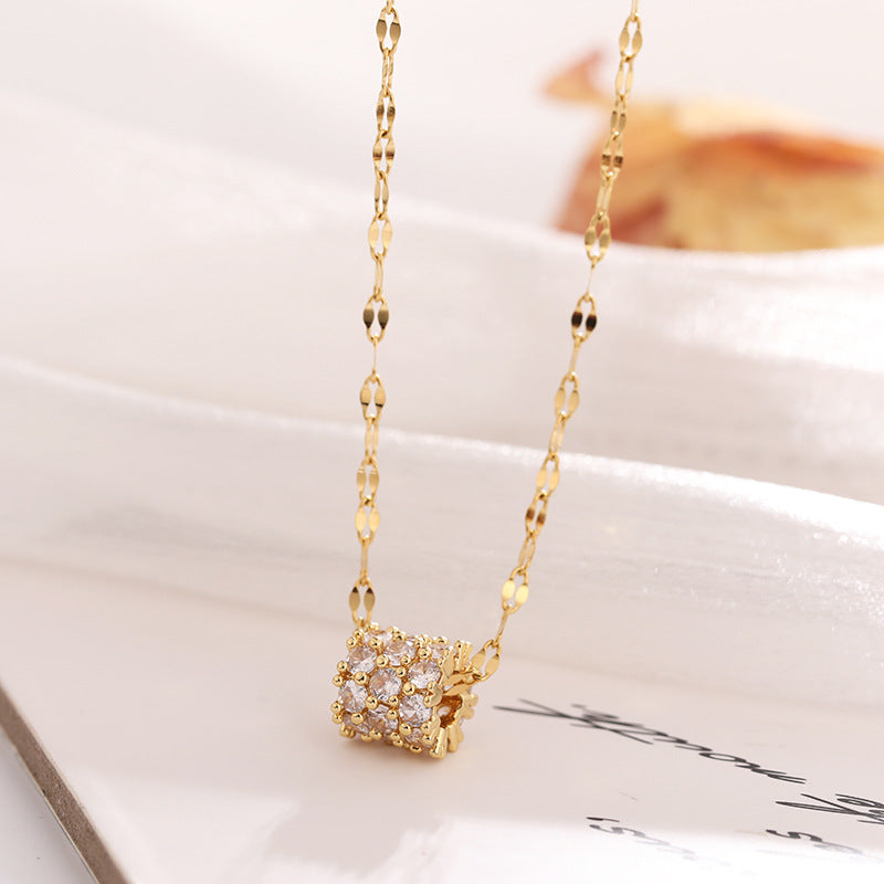 Rose Gold Titanium Steel Necklace Simple Temperament Clavicle Chain