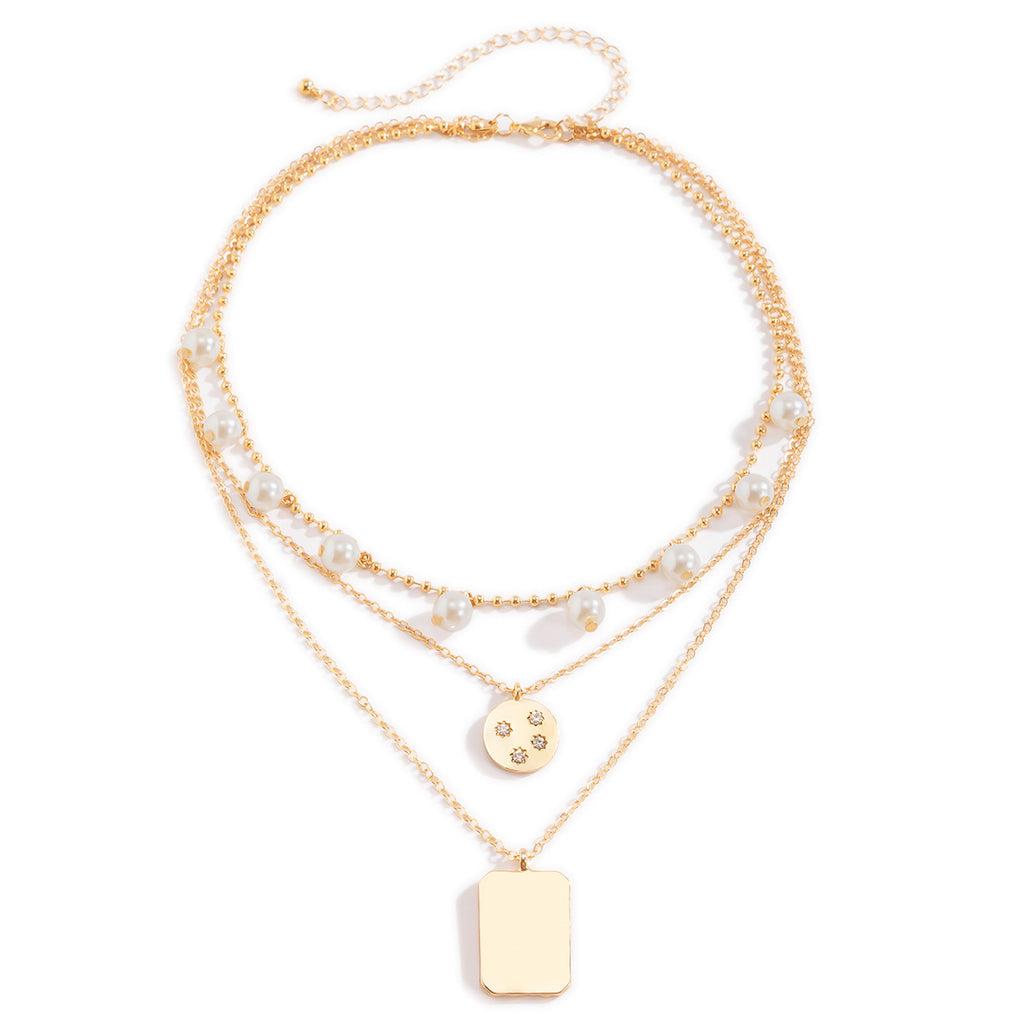 European And American Style Cross-border Trend Metal Square Clavicle Necklace