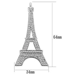 Eiffel Tower pendant with dimensions on a white background