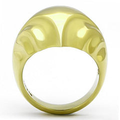 Gold ring with a textured surface on a white background